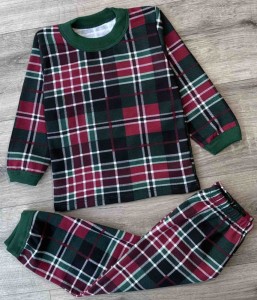 Піжама "Клітинка" зелений, унісекс 6-7-8 років