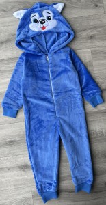 Кигуруми "Хаски" голубой(темный), мальчик 3-5-7-9-10 лет