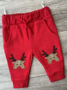 Штани "Оленя" червоний, унісекс 3-6-9 місяці