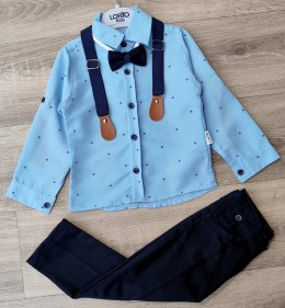 Костюм Lorio«Узор» голубой+черный, мальчик 1-2-3-4 лет