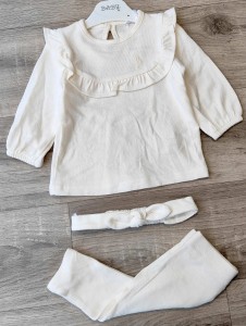 Костюм "Однотонний" молочний, дівчинка 3-6-9 місяців