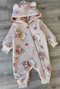 Человечек "Медвеженок" розовый(пудра), девочка 3-6-9-12 месяцев