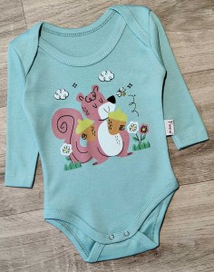 Боди Findik "Білочка" зелений (бірюзовий), унісекс 3-6-9-12-18 місяців