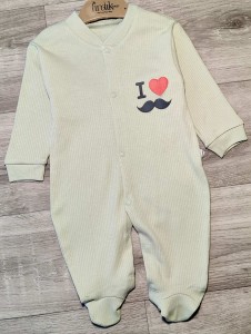 Человечек Findik «I❤️» зеленый(оливка), мальчик 3-6-9 месяцев