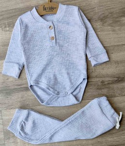 Комплект Findik "Однотонний", сірий, унісекс 3-6-9 місяців