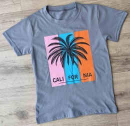 Футболка «Пальмы» серый(графитовый), мальчик 9-10-11-12 лет