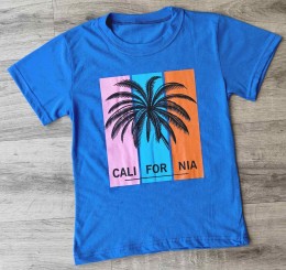Футболка «Пальмы» синий, мальчик 9-10-11-12 лет