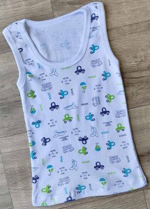 Майка "Car" белая, мальчик 1-2-3-4-5 лет