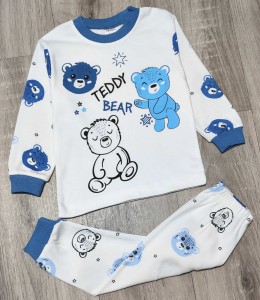 Пижама Supеrmini «Teddy» синий, мальчик 1-2-3 лет