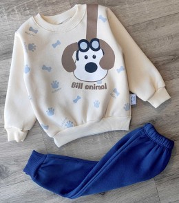 Костюм Herry Baby "Bill animal" синий, мальчик 6-9-12-18 месяцев