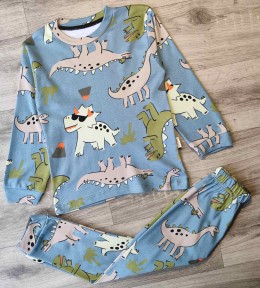 Пижама Supermini "Dinosaur" голубой, мальчик 5-6-7-8 лет