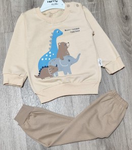 Костюм Herry Baby "Happy friends" коричненвый, мальчик 6-9-12-18 месяцев
