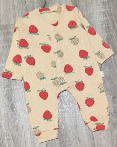 Человечек Supermini «Клубничка» коричневый, девочка 0-3-6 месяцев