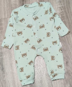 Человечек Supermini «Медвежата» зеленый, мальчик 0-3-6 месяцев