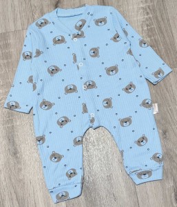 Человечек Supermini «Медвежата» синий, мальчик 0-3-6 месяцев