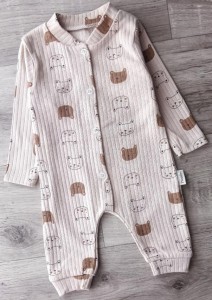 Человечек «Мишки» бежевый, мальчик 0-3-6 месяцев