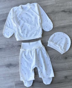 Комплект "Звездочки" серый, унисекс 0-3 месяцев