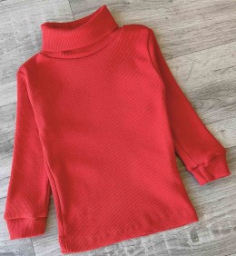 Водолазка "Однотонный" красный, девочка 5-7-9-10-11 лет