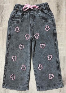 Джинсы Hiwro "Сердечка" серые, девочка 1-2-3-4 лет