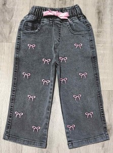 Джинсы Hiwro "Бантики" серые, девочка 1-2-3-4 лет