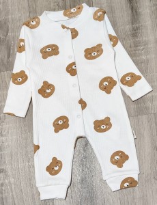 Чоловічок Pamira «Bear» білий, унісекс 3-6-9 місяців