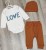 Комплект «Love » коричневый, мальчик 0-3-6 месяцев, фото