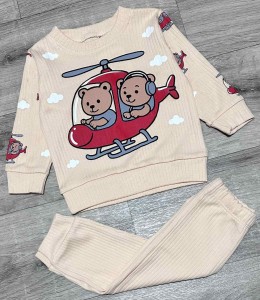 Костюм СGS "Вертолет" молочный, мальчик 6-9-12-18 месяцев