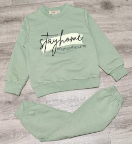 Костюм Digidik Kids "Stayhome" зеленый (бирюзовый), девочка 3-4-5-6-7 лет