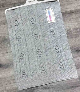 Плед Story Baby «Листочки» серый, унисекс 90*100