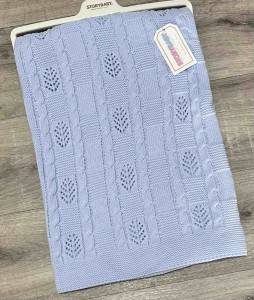 Плед Story Baby «Листочки» голубой, мальчик 90*100