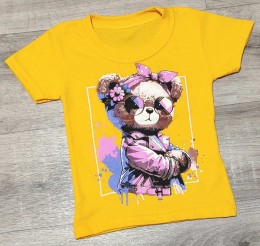 Футболка " мишка"  оранжевый, девочка 1.5-2-3-4-5 лет