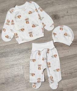 Комплект "Bear" белый, унисекс 0-3 месяцев