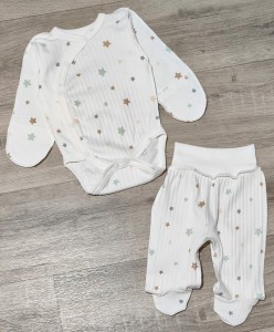 Комплект "Stars» белый, унисекс 0-3 месяцев