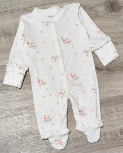 Человечек "Сердечка", белый, девочка 0-3 месяцев