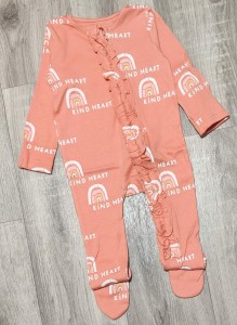 Человечек «Радуга» оранжевый, унисекс 0-0-3-6-9 месяцев