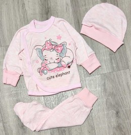 Комплект "Слоник" персиковый, девочка 0-3 месяцев