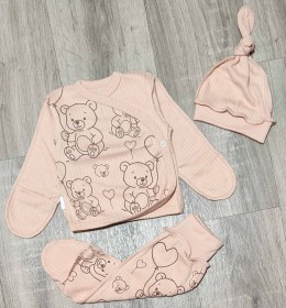 Комплект "Bear» бежевый, унисекс 0-3 месяцев
