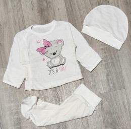 Комплект "Girl» белый, девочка 0-3 месяцев