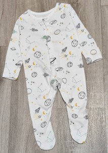 Человечек «Космос» молочный, мальчик 0-3 месяца