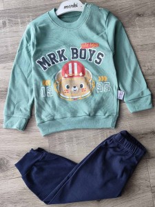 Костюм «Ведмедик футболіст» зелений, хлопчик 6-9-12-18 місяців