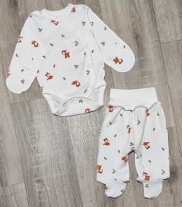 Комплект "Олененок» белый, девочка 0-3 месяцев