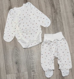 Комплект "Сердечка» белый, девочка 0-3 месяцев