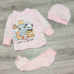 Комплект "Happy" персиковий, дівчинка 0-3 місяців