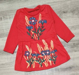 Платье «Васильки» красный, 1,5-3-5-7-9 года