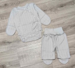 Комплект "Однотонный" серый, мальчик 0-3 месяцев