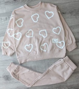 Костюм My Bella "Сердца" бежевый, девочка 2-3-4-5 лет