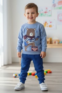 Костюм Mixima "Мишка" голубой, мальчик 1-2-3-4 года