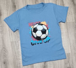 Футболка "Never" синій, хлопчик 10-11-12-13 років