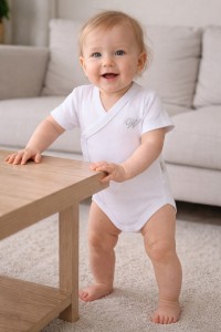 Боди Findik "W" белый, унисекс 0-3-6 месяцев