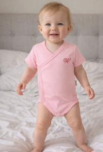 Боди Findik "W" персиковый, девочка 0-3-6 месяцев